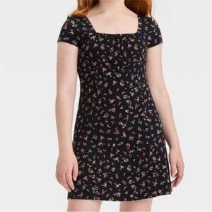 Art Class Girls' Knit Emma Dress - Black Floral L